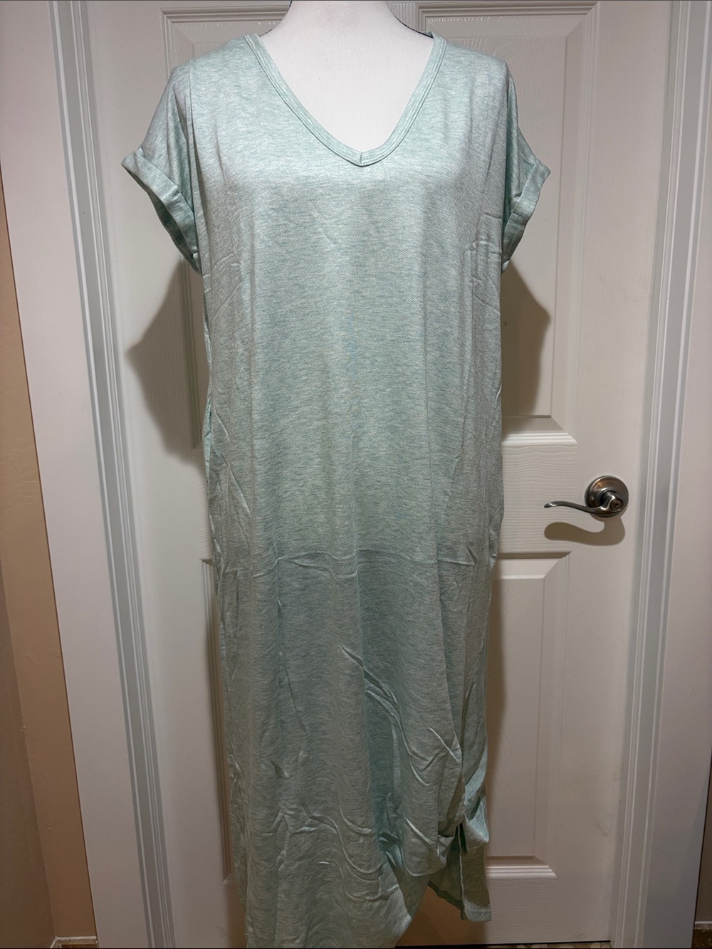 Light Mint V-Neck Maxi Dress